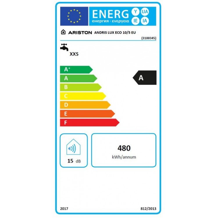Elektriskais ūdens sildītājs (boileris) Ariston Andris Lux Eco 10 L virs izlietnes 11011 Elektriskais ūdens sildītājs (boileris) Ariston Andris Lux Eco 10 L virs izlietnes 11011