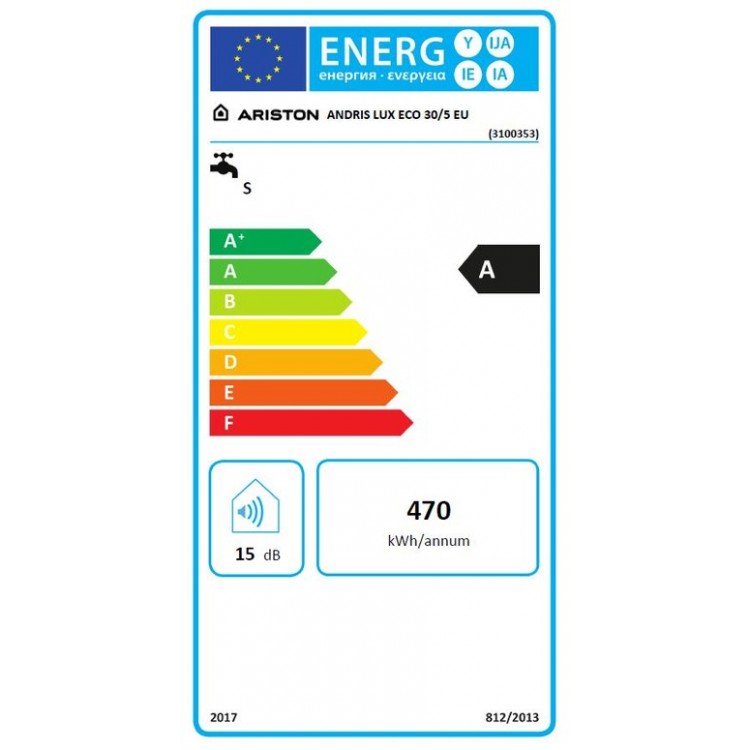 Elektriskais ūdens sildītājs (boileris) Ariston Andris Lux Eco 30 L virs izlietnes 11015 Elektriskais ūdens sildītājs (boileris) Ariston Andris Lux Eco 30 L virs izlietnes 11015