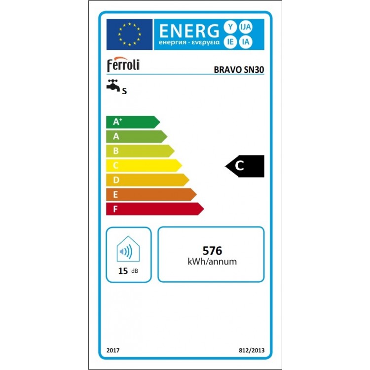 Elektriskais ūdens sildītājs (boileris) Ferroli BRAVO 30 L virs izlietnes Elektriskais ūdens sildītājs (boileris) Ferroli BRAVO 30 L virs izlietnes
