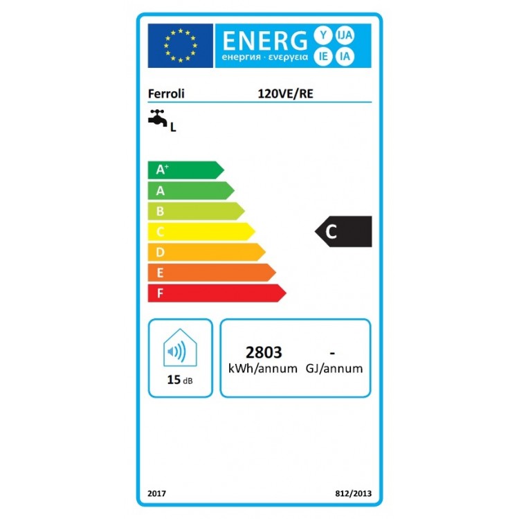 Elektriskais ūdens sildītājs (boileris) Ferroli Calypso 120L, vertikāls