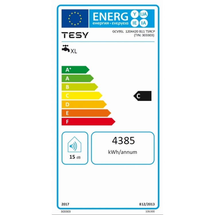 Kombinētais ūdens sildītājs (boileris) Tesy Bilight GCV9S 120L, kreisais Kombinētais ūdens sildītājs (boileris) Tesy Bilight GCV9S 120L, kreisais
