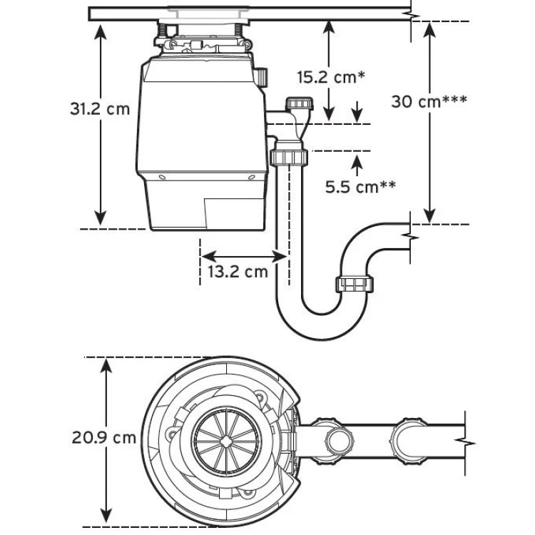 Pārtikas atkritumu smalcinātājs InSinkErator Premium 550SR, P550SR-2 Pārtikas atkritumu smalcinātājs InSinkErator Premium 550SR, P550SR-2