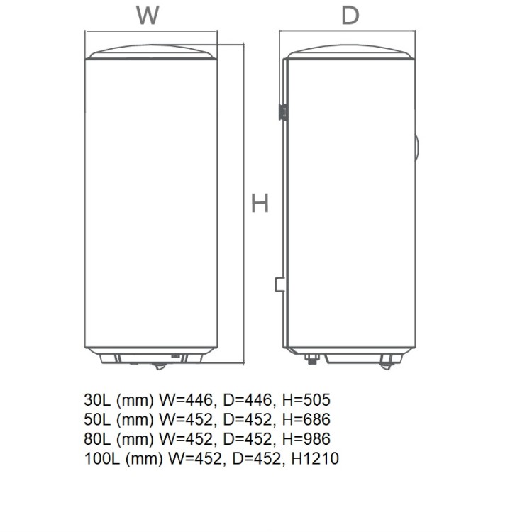 Elektriskais ūdens sildītājs (boileris) Haier A3 50L, vertikāls