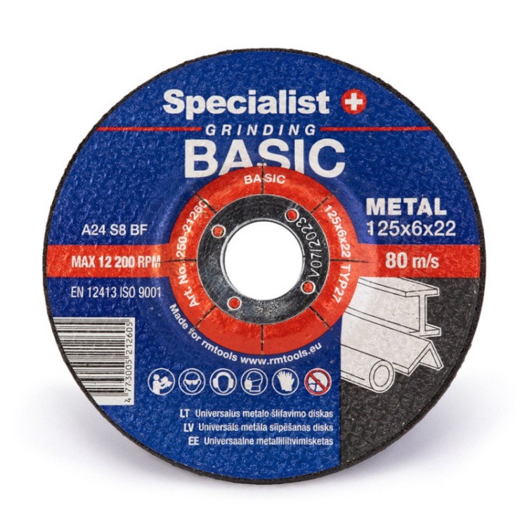 Slīpripa 125x22x6mm Metālam Specialist Slīpripa 125x22x6mm Metālam Specialist