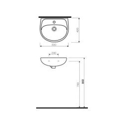 Vannas istabas izlietne KOLO SOLO 500 mm 71151