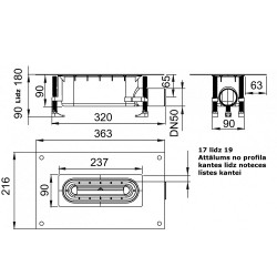 Dušas kanāls bez restes ACO Showerdrain S+ DN50 H 90-180 mm, 9010.51.20