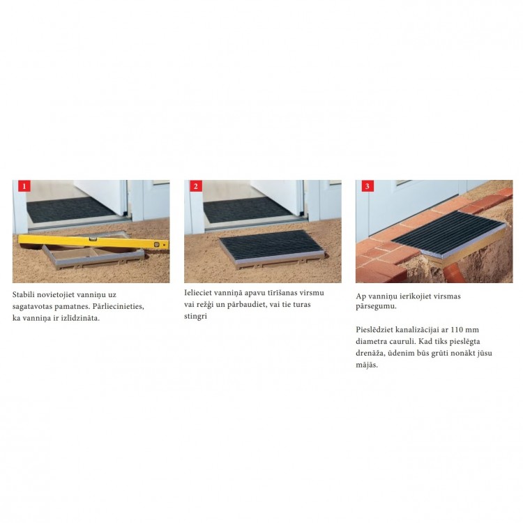 Kājslauķu vanniņa ACO Vario 600x400 mm, polipropilēns