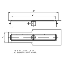 Dušas kanāls bez restes ACO ShowerDrain E 800mm, h 92-140 mm