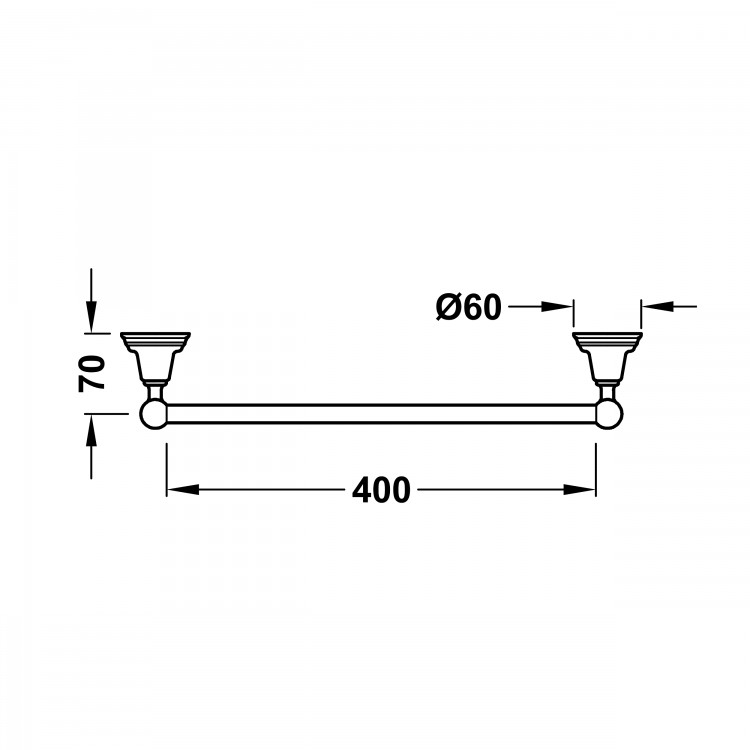 Dvieļu turētājs TRES CLASIC 40cm, 12423601