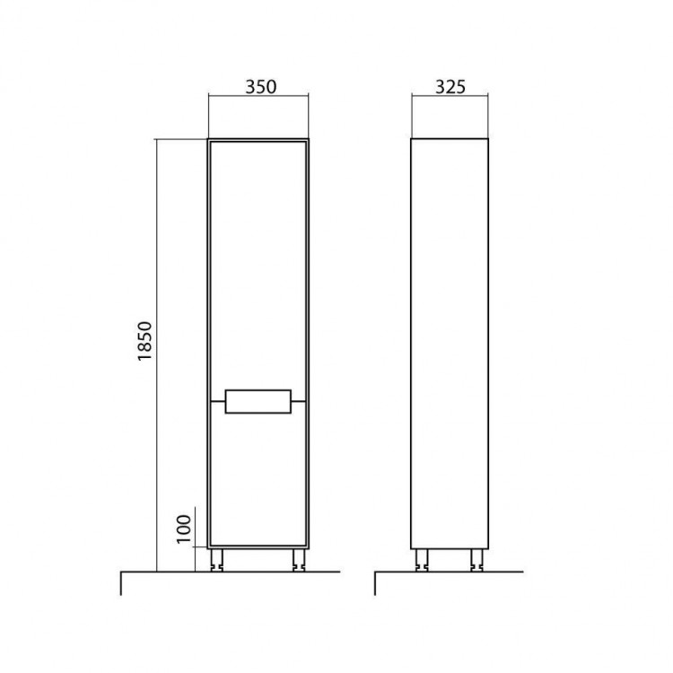 Vannas istabas augstais skapis Akvarodos KVADRO 185x35cm, 936KVPR Vannas istabas augstais skapis Akvarodos KVADRO 185x35cm, 936KVPR