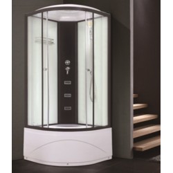 Masāžas dušas kabīne AQUALINE OW-8014 Black&White 90x90cm, L018014WH