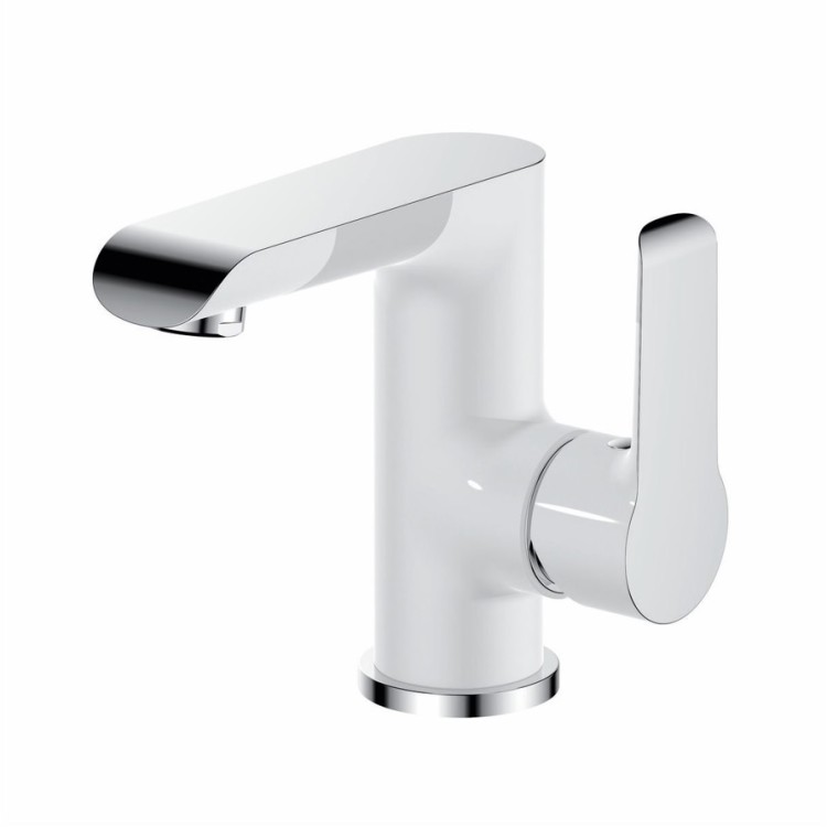 Izlietnes maisītājs Aqualine Bianca L, balts/hroms