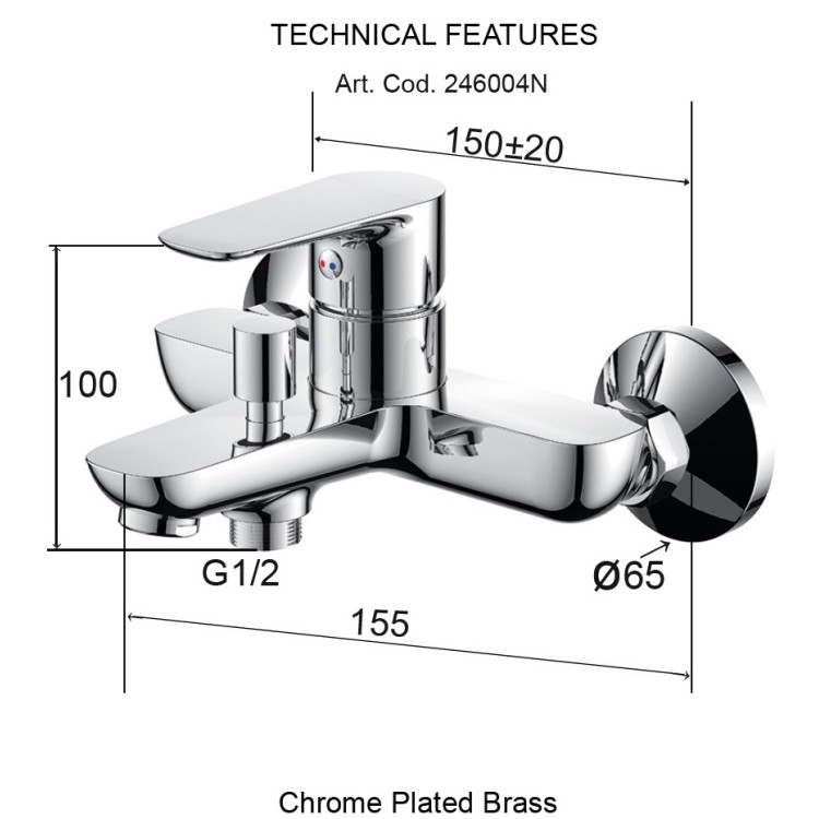 Vannas un dušas maisītājs Aqualina New Irene