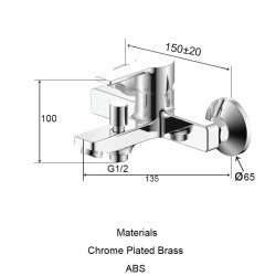 Vannas un dušas maisītājs Aqualina SMART, hroms