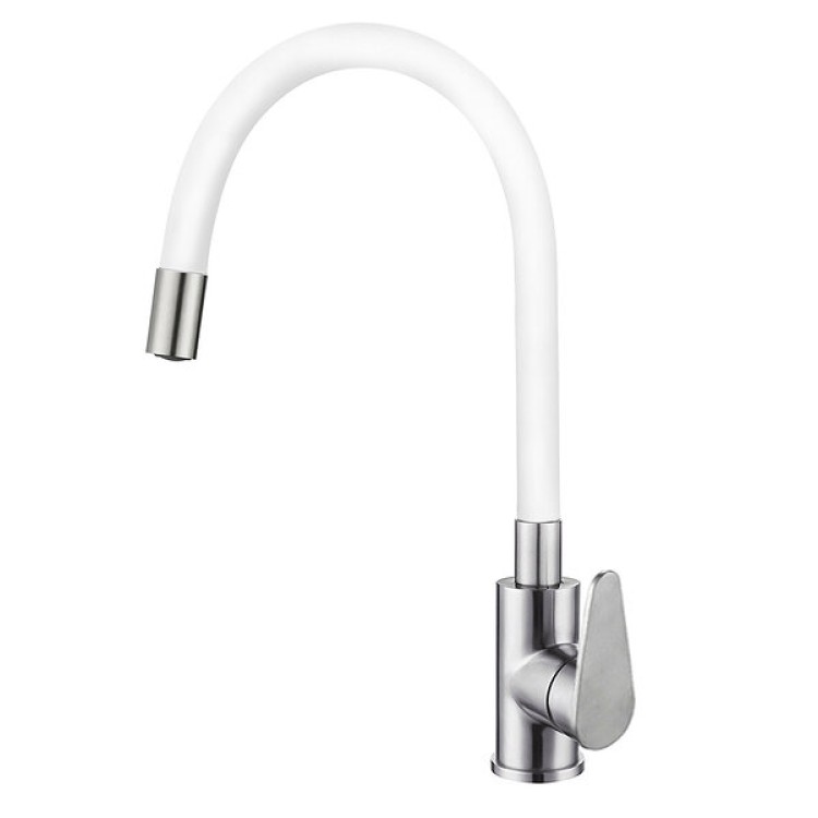 Virtuves izlietnes maisītājs Aqualina Color Flex RS, balts