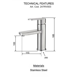 Izlietnes maisītājs Aqualina Steel, melns