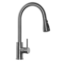 Virtuves izlietnes maisītājs ar izvelkamu izteku Aqualine Steel RV022