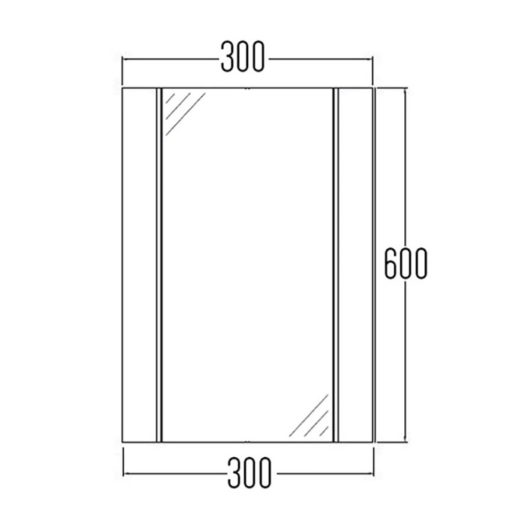 Vannas istabas skapītis ar spoguli Aqualine Basic 30x30cm, 932NPK40