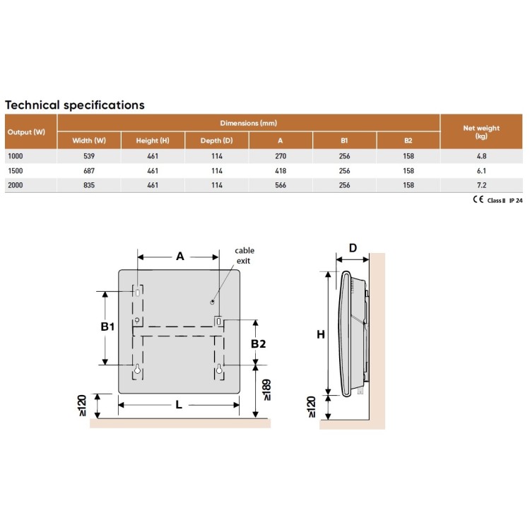 Elektriskais konvektors Atlantic ALTIS Ecoboost3 Wi-Fi Erp Ready 1500W