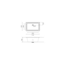 Vannas istabas uzliekamā izlietne Bathco Torino 51x32cm, 0051B