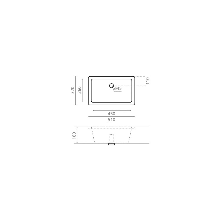 Vannas istabas uzliekamā izlietne Bathco Torino 51x38cm, 0051N