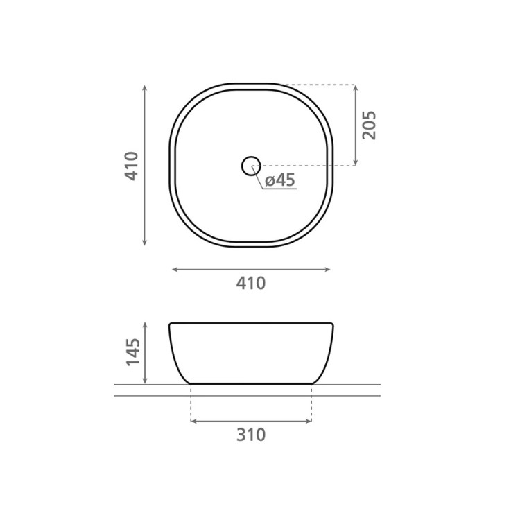 Vannas istabas uzliekamā izlietne Bathco Olea 41x41cm, 4071