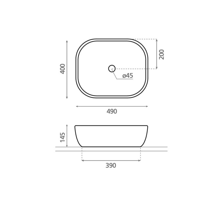 Vannas istabas uzliekamā izlietne Bathco Olea 49x40cm, 4072