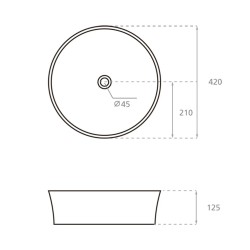 Vannas istabas uzliekamā izlietne Bathco Volta 42x42cm, 4087