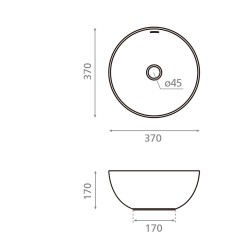Vannas istabas uzliekamā izlietne Bathco Bari 37x37cm, 4131