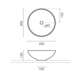 Vannas istabas uzliekamā izlietne Bathco Dakara 30x30cm, 4914