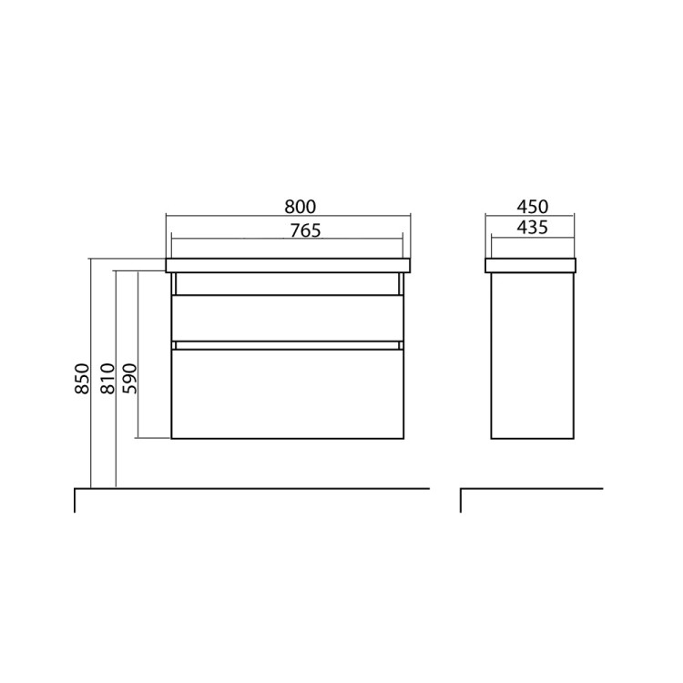 Vannas istabas skapītis ar izlietni Aquarodos ELITE 80cm
