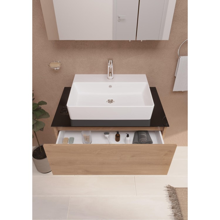 Vannas istabas skapītis ar izlietni Vitra NUO 80cm, ozols