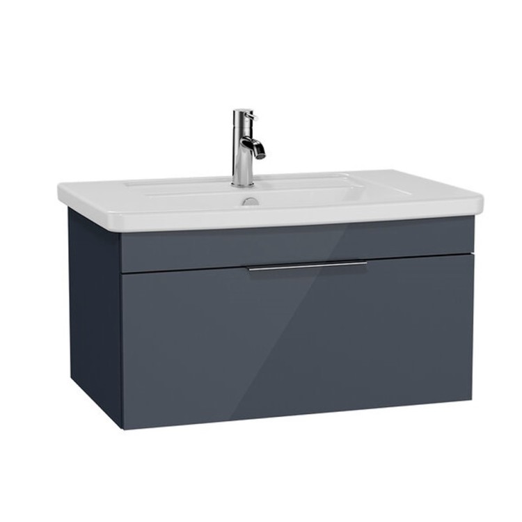 Vannas istabas skapītis ar izlietni Vitra Quadrum 80cm, antracīts Vannas istabas skapītis ar izlietni Vitra Quadrum 80cm, antracīts