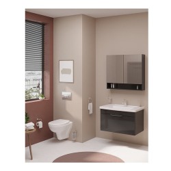 Vannas istabas skapītis ar izlietni Vitra Quadrum 80cm, antracīts