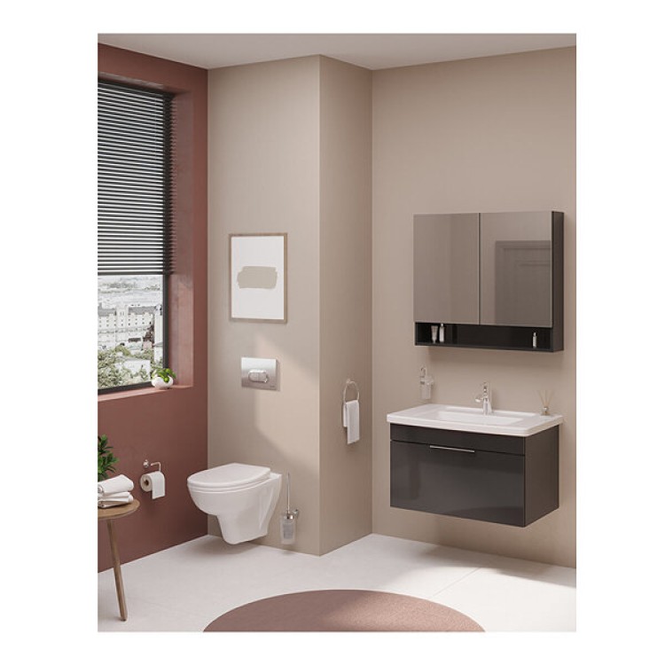 Vannas istabas skapītis ar izlietni Vitra Quadrum 80cm, antracīts Vannas istabas skapītis ar izlietni Vitra Quadrum 80cm, antracīts