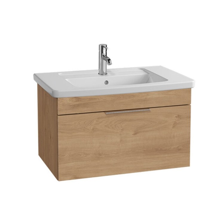 Vannas istabas skapītis ar izlietni Vitra Quadrum 80cm, ozols