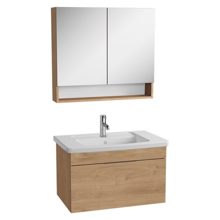 Vannas istabas skapītis ar izlietni Vitra Quadrum 80cm, ozols