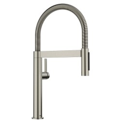 Virtuves izlietnes maisītājs ar izvelkamu izteku Blanco Blancoculina-S II Mini, PVD satīna platīns