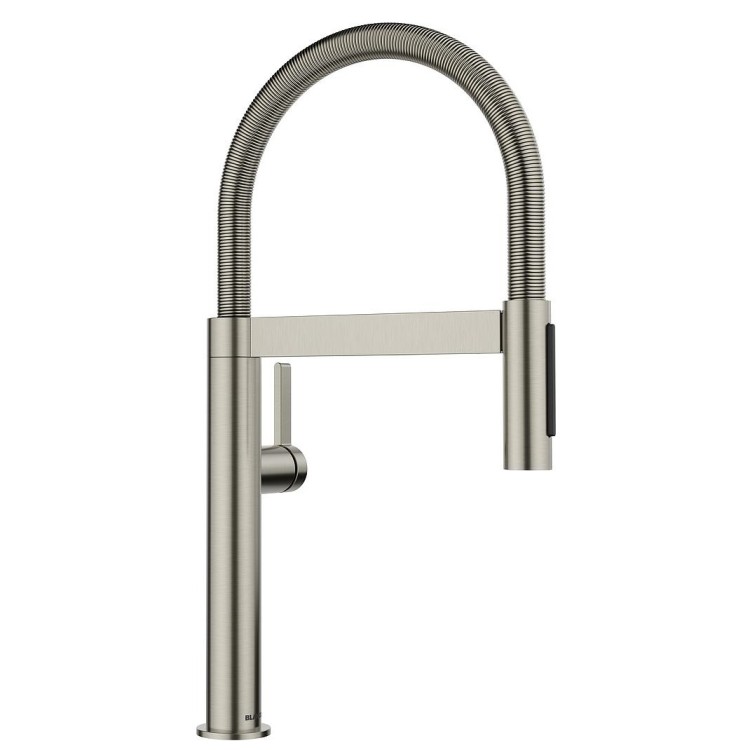 Virtuves izlietnes maisītājs ar izvelkamu izteku Blanco Blancoculina-S II Mini, PVD satīna platīns