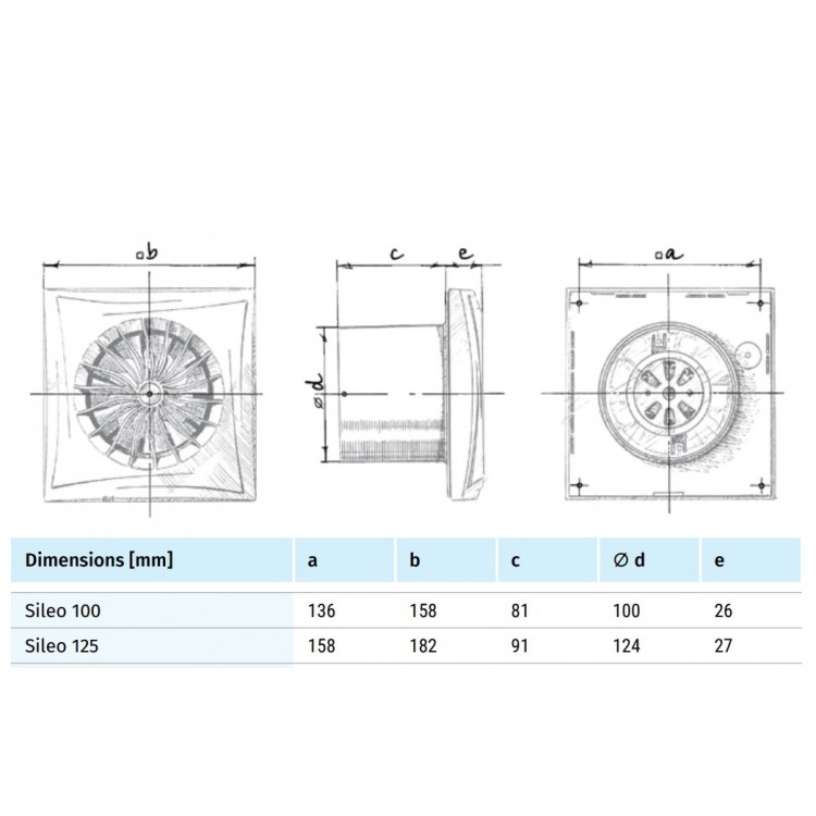 Sadzīves ventilators Blauberg SILEO 100T