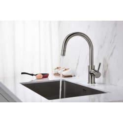 Virtuves izlietnes maisītājs ar izvelkamu izteku BLUE WATER PLAZA M, nerūsējošais tērauds