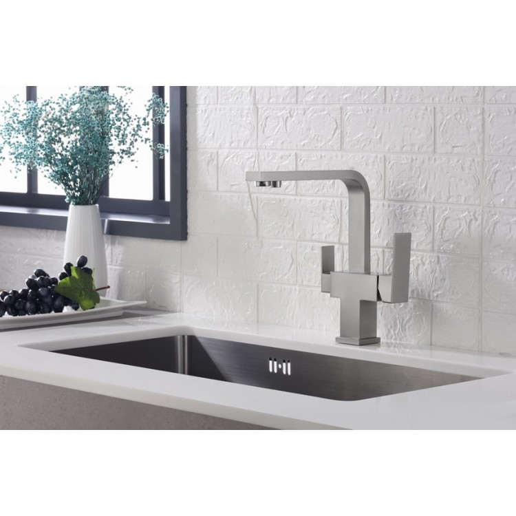 Virtuves izlietnes maisītājs dzeramajam ūdenim BLUE WATER TAUPO, nerūsējošais tērauds