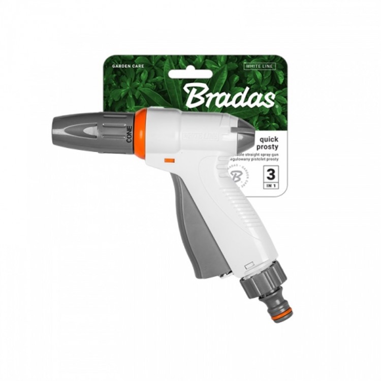 Bradas White Line Quick Prosty Regulējama laistīšanas pistole, 3 režīmi, WL-EN6TK Bradas White Line Quick Prosty Regulējama laistīšanas pistole, 3 režīmi, WL-EN6TK