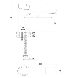 Izlietnes maisītājs Cersanit Brasco Black, melns matēts