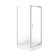 Dušas stūris kvadrātveida Cersanit Brasco SQR Pivot ar paliktni TAKO 90x90 cm, hroms
