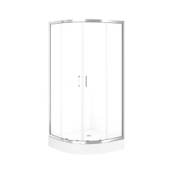 Dušas stūris pusapaļš Cersanit Brasco ar paliktni Tako 80x80 cm, hroms