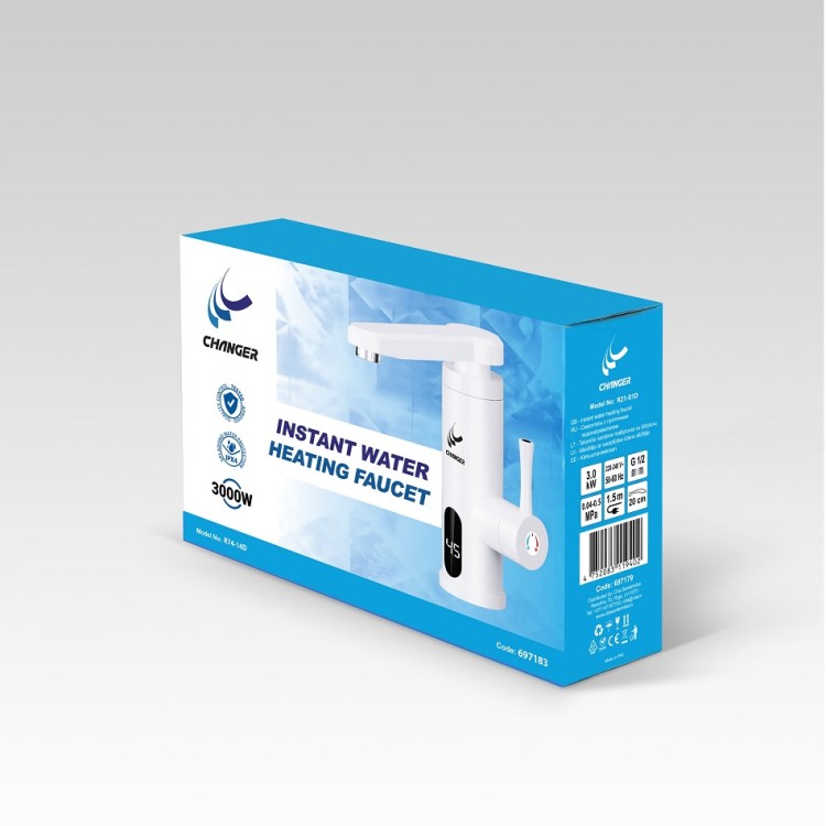 Maisītājs ar caurplūdes ūdens sildītāju Changer WhiteWave 3.0 kW Maisītājs ar caurplūdes ūdens sildītāju Changer WhiteWave 3.0 kW