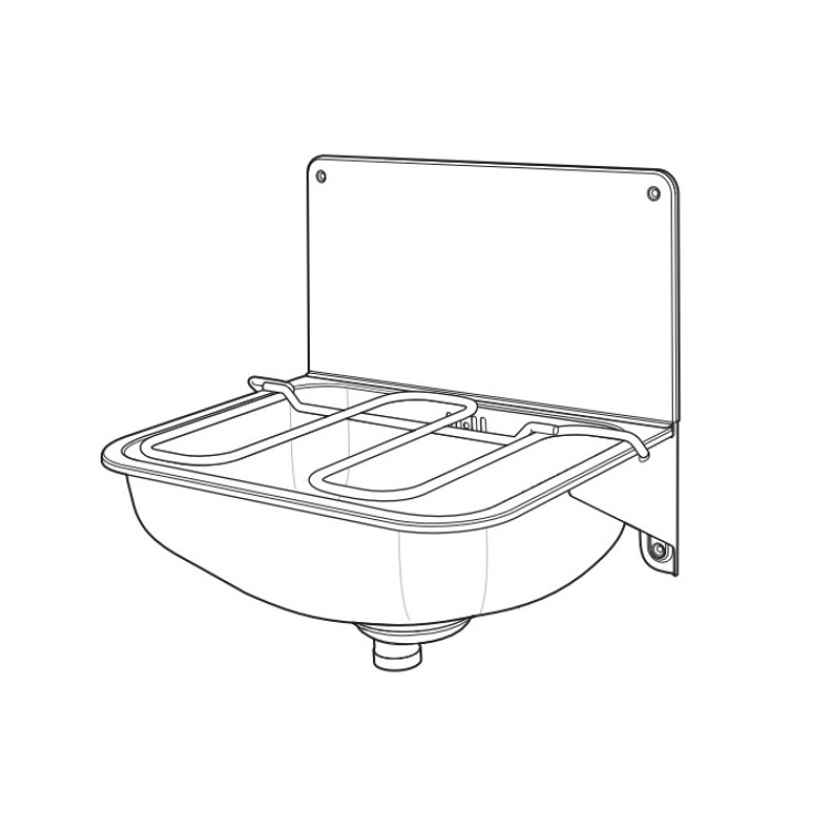 Saimniecības izlietne Contura Steel CU44GB 440x335 mm, ar režģi un pārplūdi