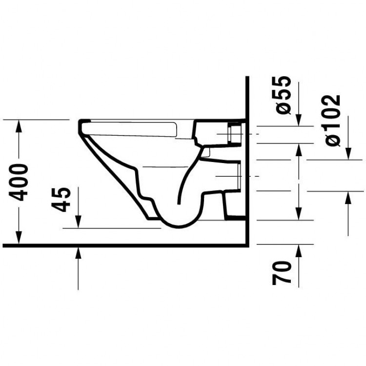 Tualetes pods piekaramais Duravit DuraStyle Rimless ar Soft Close vāku, 45510900A1 Tualetes pods piekaramais Duravit DuraStyle Rimless ar Soft Close vāku, 45510900A1