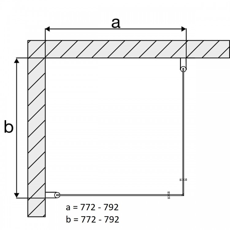 Dušas stūris kvadrātveida Duschy BASIC 80x80, 5241-80x2